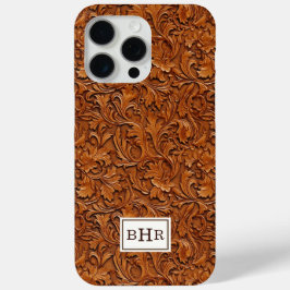 Braun geprägtes Leder mit Monogramm Case-Mate iPhone Hülle