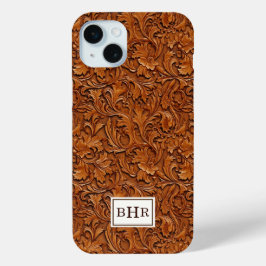 Braun geprägtes Leder mit Monogramm Case-Mate iPhone Hülle