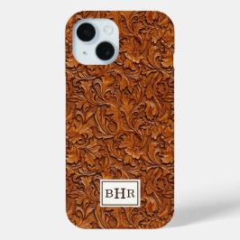 Braun geprägtes Leder mit Monogramm Case-Mate iPhone Hülle