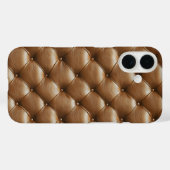 Braun gequiltes Ledermuster Case-Mate iPhone Hülle (Rückseite (Horizontal))
