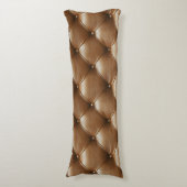 Braun gequiltes Ledermuster Seitenschläferkissen (Vorderseite Vertikal)