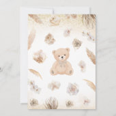 Braun Geschlecht Neutral Bear Boho Babydusche Einladung (Rückseite)