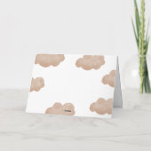 Braun Geschlecht neutrale Boho Clouds Sterne Babyd Dankeskarte (Rückseite)