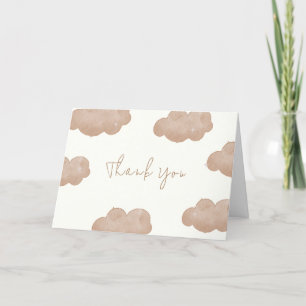 Braun Geschlecht neutrale Boho Clouds Sterne Babyd Dankeskarte