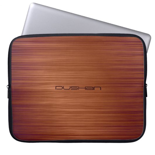 Braun gestopftes Metallmuster, individuell anpassb Laptopschutzhülle (Vorderseite)