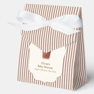 Braun gestreifte Boho-Café-Bébé-Baby-Shower Geschenkschachtel