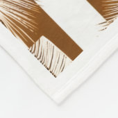 Braun gestreifte und Palmwedel Muster Fleece Decke (Ecke)