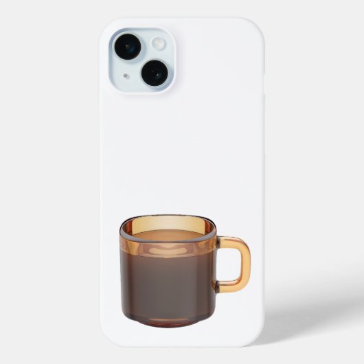 Braun-Glas-Kaffeetasse mit Braukaffee Case-Mate iPhone Hülle (Rückseite)