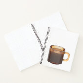 Braun-Glas-Kaffeetasse mit Braukaffee Notizblock (Innenseite)