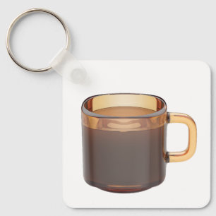 Braun-Glas-Kaffeetasse mit Braukaffee Schlüsselanhänger