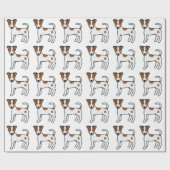 Braun glatthaariges Parson-Russell-Terrier-Muster Geschenkpapier (Flach)