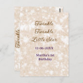 Braun glitzernder funkelnder kleiner Stern Geburts Postkarte (Vorne/Hinten)