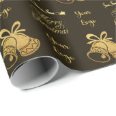 Braun Gold Chic Weihnachtsglocke Eigene Logos für Geschenkpapier (Rolleneckpunkt)
