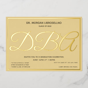 Braun Gold DBA Abschluss Folieneinladung