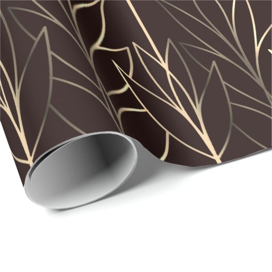 Braun Gold Elegante Class Cafè Lugano Geschenkpapier (Rolleneckpunkt)