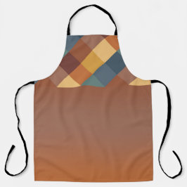 BRAUN GOLD TEAL BLAU HERBST GEOMETRISCHES MUSTER SCHÜRZE