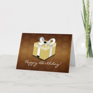 Braun, Gold und Weiß Grußkarte zum Geburtstag Karte