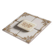 Braun Gold & Weiß Bar Seife Funny Bad Fliese (Seite)