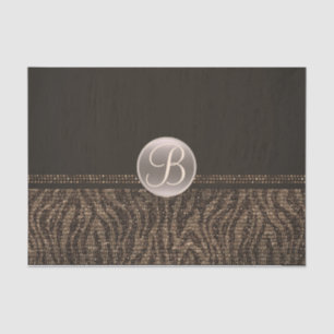 Braun Gold Zebra Glanz Glamour Monogramm Anfangsbu Seidenpapier