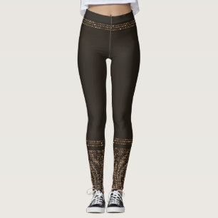 Braun Gold Zebra Wildtierdruck Exotischer Glamour Leggings