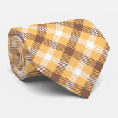 Braun, Golden & White Tarten Kariert Krawatte Männ (Gerollt)