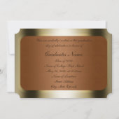 Braun-goldene Abschluss-Rahmen Einladung (Rückseite)