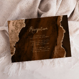 Braun-goldene Achat-Hochzeit in Skript-Schrift Begleitkarte
