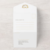 Braun-goldenes Herz-Monogramm All In One Einladung (Außenbereich)