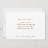 Braun, Goldkreuz, religiöses Foto Einladung (Rückseite)