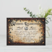 Braun-Gothic Halloween-Skelette - Einladung zur Ho (Stehend Vorderseite)