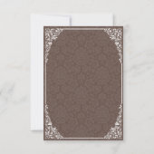 Braun Gothic Victoria Wedding Response Card Einladung (Rückseite)