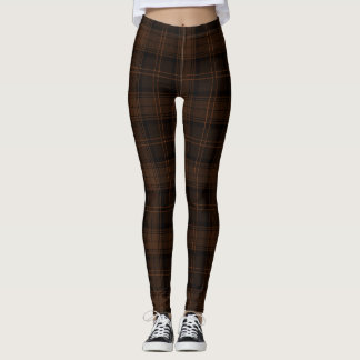 Braun, Grafit, Bronze, Schwarzer Tartan; Kariert Leggings