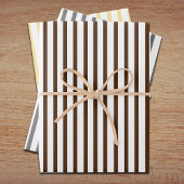 Braun, grau, goldfarbene Streifen Set 3 Umschlag Geschenkpapier Set