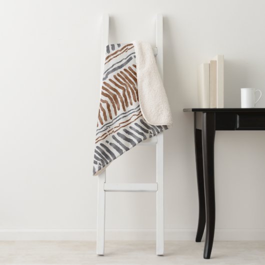 Braun Grau Moderne Boho Wandbehänge Sherpadecke (Beispiel)