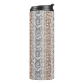 Braun Grau Moderner Streifen-Thermal-Becher Thermosbecher (Nach links gedreht)