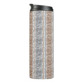 Braun Grau Moderner Streifen-Thermal-Becher Thermosbecher (Nach rechts gedreht)