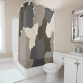 Braun, Grau, Taupe und ElfenbeinFingermalerei Duschvorhang (Beispiel)