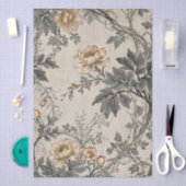 Braun-Graue Blumengestaltung Seidenpapier (Handwerk)