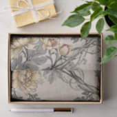 Braun-Graue Blumengestaltung Seidenpapier (Geschenk)