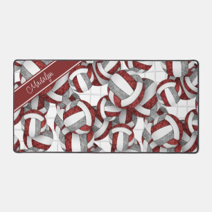 Braun-graue Volleybälle Muster personalisiert  Schreibtischunterlage