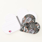 Braun-graues Blumenmuster Notizblock (Innenseite)