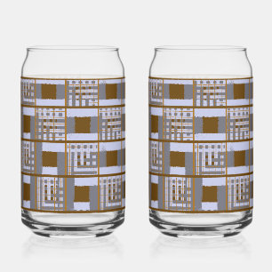 Braun-graues Glas mit großem Karomuster