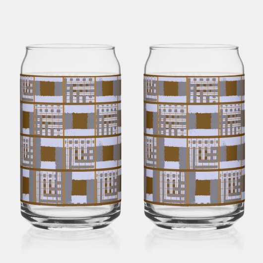 Braun-graues Glas mit großem Karomuster (Vorderseite)