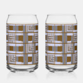 Braun-graues Glas mit großem Karomuster (Links)