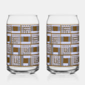 Braun-graues Glas mit großem Karomuster (Rückseite)