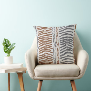 Braun-graues modernes Boho-Akzentschoner Kissen
