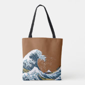 Braun Great Wave off Kanagawa Moderner Pop Tasche (Rückseite)