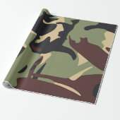 Braun Grün Camo Geschenkpapier (Ungerollt)