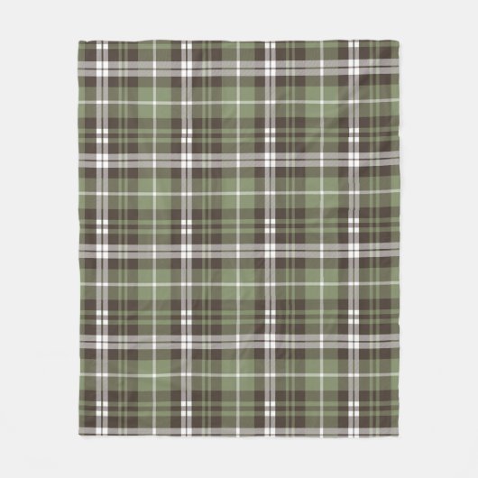 Braun-grün karierte Fleece-Decke Fleecedecke (Vorderseite)