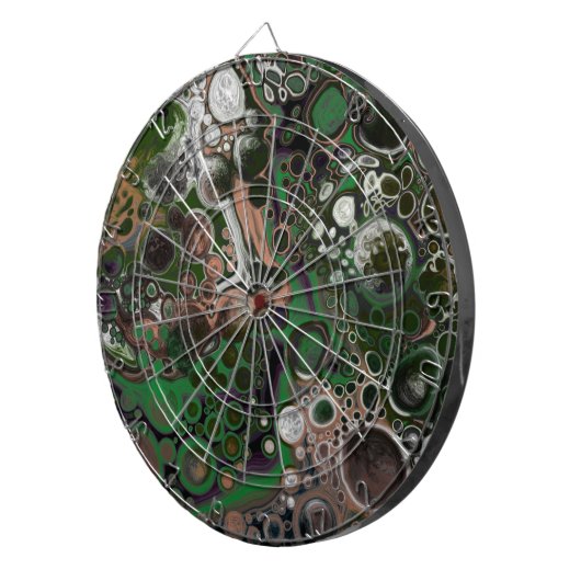 Braun, Grün, Schwarz und Weiß Dartscheibe (Vorderseite rechts)
